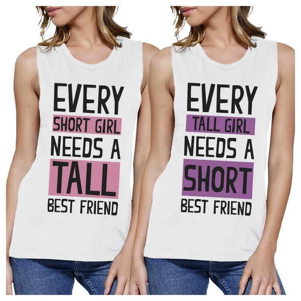 Details about  / Tall Short Friend Best Friend Gift Shirts Womens Matching Tank Tops